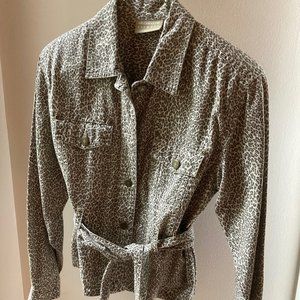 Liz Claiborne Petite Button-Down Belted Jacket